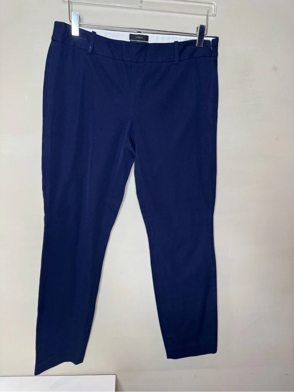 J.Crew Minnie Pants Women’s 8 Tall Navy Blue Stretch Ankle Career Slim Fit